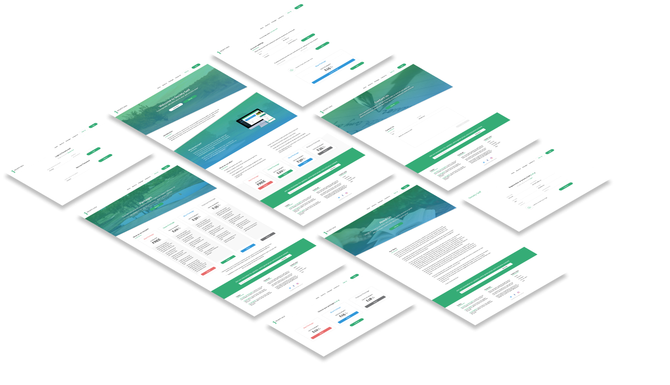 a picture of screen in a isometric layout with work produced by acre way studio